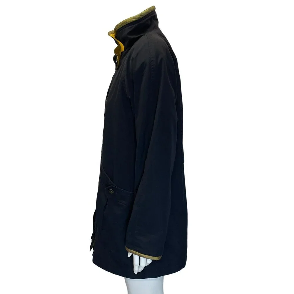 Vintage Misty Harbor Coat Jacket Womens Large L Black Yellow Lining Classic - Picture 6 of 11
